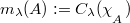 m_\lambda (A) := C_\lambda ({\chi_{_{_{\scriptstyle{A}}}}})