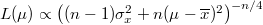 L(\mu)\propto \left( (n-1)\sigma_x^2 +n(\mu-\overline{x})^2 \right)^{-n/4}